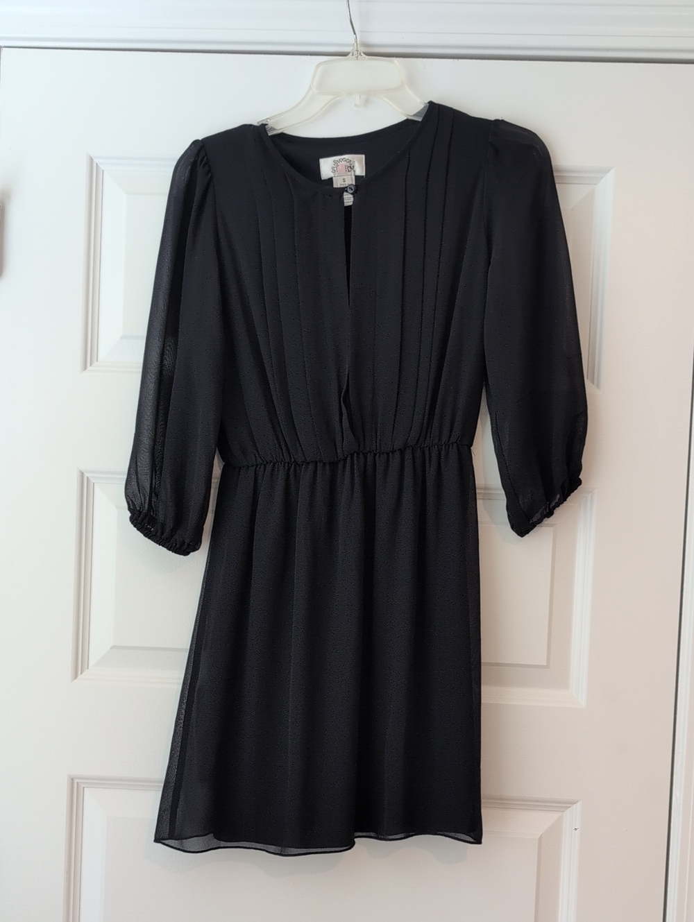 Classic Navy Pleated-Front Women's Dress
